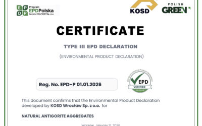 Kruszywa KOSD Wrocław z Deklaracją Środowiskową Produktu typu III (EPD)